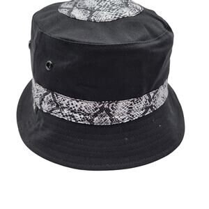 The Hideout Clothing THC Bucket Hat Black Snakeskin Print Ltd Edition 1 of 100